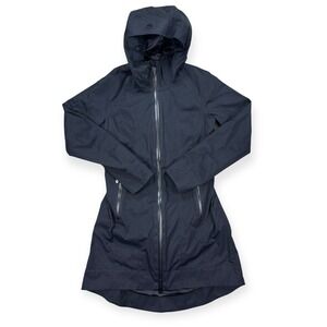 Lululemon Jacket Womens Size 4 Black Right As Rain Zip Up Hooded Waterproof